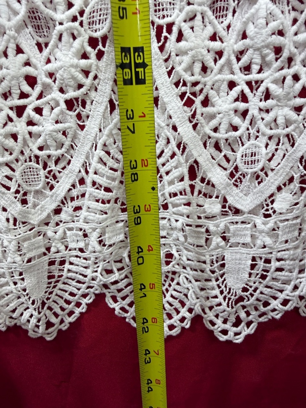 Women's White Maxi Skirt with Lace Trim - Picture 7 of 13